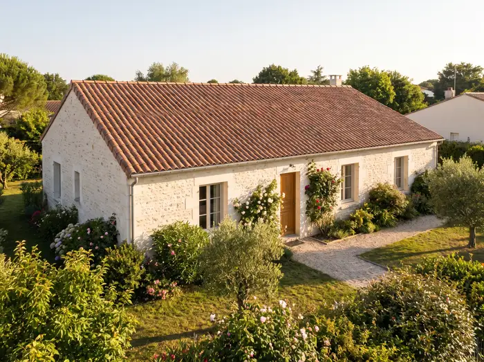 Couverture en tuiles propre sur une maison familiale
